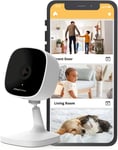 Indoor Security Bullet Camera - Plug-in Baby Monitor/Pet Cam - Full HD 1080P, Night Vision, Wide-Angle View, Continuous Recording, and Motion Detection