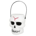 Boland 72290 - Seau tête de mort, 16 x 13 cm, accessoire de déguisement pour Halloween, décoration de fête, décoration d'horreur pour le carnaval et la fête à thème