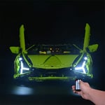 PEXL LED Lighting Kit with Remote Control for Lego Lamborghini Sián FKP 37, Upgrade Kit Compatible with Lego Technic 42115 (Not Include The Lego Set)