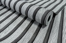 Rokya AM6156 Grey Wood Slats Wallpaper