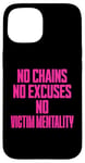 iPhone 15 No Chains No Excuses No Victim Mentality Motivational Case