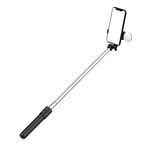 Selfie stick / Teleskopstativ med lampe til telefon, 1m