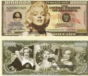 Novelty Dollar Marilyn Monroe Norma Jeane Mortenson Bills X 2