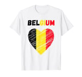 Belgium Flag Holiday Belgium Heart Belgian Flag T-Shirt