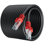 Cable Ethernet 30m Cat 7, Cable Rj45 Haut Débit 10Gbps Câble Réseau Blindé 30 Mètres Câble Internet Extérieur Intérieur SFTP Gigabit Noir Anti-interférence Câble LAN pour Routeur Switch