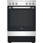 Hotpoint 60cm Electric Cooker With Ceramic Hob - Silver