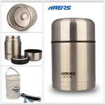 HAERS pot isotherme en acier inox de 600ml sac isotherme alimentaire conteneur vide Lunch Box Thermos