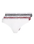 Tommy Hilfiger Women Briefs Underwear Pack of 3, Multicolor (Desert Sky/White/Rouge), L