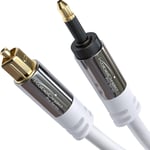 Cable Optique Mini-Toslink 0,5 M Avec Protection Du Signal (Blanc Câble Mini-Toslink À Toslink, Câble Numérique S/Pdif/Pour Barres De Son, Systèmes Stéréo/Hi-Fi, Qualité Supérieu