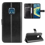 Nokia XR20 Case [Wallet Case] [Kickstand] [Card Slots] [Magnetic Flip Cover] Compatible with Nokia XR20 Smartphone(Black)