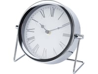 Kmtp Round Table Clock, Diameter 16 Cm, Silver, Glamour