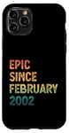 Coque pour iPhone 11 Pro 23e anniversaire homme femme épique depuis février 2002