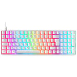 Mars Gaming MKULTRA, Clavier Mécanique Blanc RGB, Compact 96%, Switch Outemu SQ Rouge, Espagnol -US
