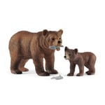 Schleich Wild Life, 4-Piece Playset, Animal Toys for Kids Ages 3-8, Grizzly Bear