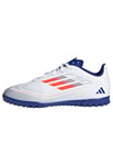 adidas Mixte F50 Club Boots Turf Chaussures de Football sur Gazon, Cloud White/Solar Red/Lucid Blue, 36 2/3 EU