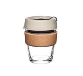 KeepCup Reusable Tempered Glass Coffee Cup | Travel Mug with Splash Proof Lid, Brew Cork Band, Lightweight, BPA Free | Medium | 12oz / 340ml | Filter