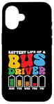 Coque pour iPhone 16 Batterie drôle de conducteur de bus scolaire, bus public, bus