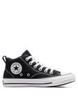 Converse Junior Boys Malden Street Mid Trainers - Black, Black, Size 3 Older