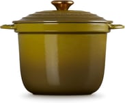 Le Creuset Cocotte Every 20cm Olive Green Rice Pot Gold Knob No Inner Lid NEW