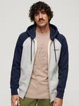 Superdry Cotton Blend Hoodie, Athletic Grey /Navy