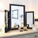 Modern Design Beautiful Black Glass Venetian Dressing Table Mirror 1ft10 x 2ft7