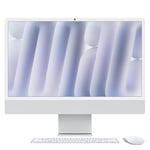 Apple iMac Ordinateur de Bureau Tout-en-Un avec Puce M4, CPU 10 cœurs et GPU 10 cœurs : Conçu pour Apple Intelligence, écran Retina 24'', 16 Go de mémoire unifiée, 512 Go de Stockage SSD ; Argent