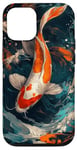 Coque pour iPhone 12/12 Pro Majestic Koi Fish Water Art Colors