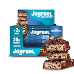 JOYFUEL Barre Protéinée - Goûts Chocolat au Lait & Cookie Dough - <2g de sucre - 20g de protéines - Boîte de 12 barres X 55g