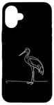 Coque pour iPhone 16 Plus Line Art Grue de sable pour oiseaux et ornithologues