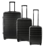 JSA 45610 Lot de 3 valises de voyage 3 pièces avec serrure TSA, système de trolley télescopique, poignée de transport et roulettes à 360° avec port USB et compartiment pour batterie externe, 3 bagages