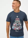 Tu Volkswagen Christmas Tree Camper Van Printed T-Shirt XL Navy Xl male