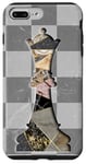 Coque pour iPhone 7 Plus/8 Plus Jeu d'échecs Gambit Marbling Queen Échiquier à carreaux