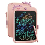 Tablette d'écriture LCD jouet Licorne pour enfants, 10 pouces Doodle Board tablette à dessin avec fonction de verrouillage jouet d'apprentissage éducatif cadeaux pour 3-6 ans garçons filles (Pink)