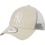 New Era New York Yankees Trucker Snapback Cap - Beige/Hvit - str. ONESIZE