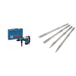 Bosch Professional Perforateur SDS max GBH 8-45 D (Ø Perçage dans Béton, Forets pour Perforateur 12 – 45 mm, Pack d'accessoires, Coffret) + Set SDS-MAX: 2 punteros, 2 cincel.autoafilab, Argent