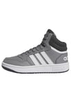 adidas Mixte Enfant Hoops Mid Shoes, Grey Three/Cloud White/Grey Six, 33 1/2