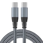 2-pack USB-C laddkabel 60 W snabbladdning Grå 1 m