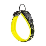 Ferplast Collier Chien Sport Dog, Collier pour Chien de Taille Grande, Rembourrage Doux, Coutures réfléchissantes, Étiquette pour Le nom de l'animal, Reglable, Taille: 2,5 cm (35-45 cm), Jaune