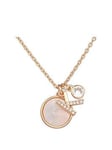 Treat Republic Initial Necklace With Mother Of Pearl And Crystal - Rose Gold, Rose Gold, Size R, Women