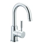 ROBINET MITIGEUR LAVABO COL DE CYGNE RUSH CHROME CARTOUCHE CÉRAMIQUE 35MM