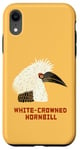 Coque pour iPhone XR Calao à couronne blanche illustrée