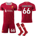 2024-2025 Liverpool Hemma Barn Vuxen Fotbollströja Med Sockor No.66 Alexander-Arnold 26