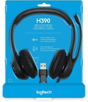 Logitech H390 Wired Headset, Stereo Headphones with Noise-Cancelling Microphone,