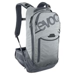 EVOC TRAIL PRO 10l backpack for trail riding & racing, backpack (lightweight bike backpack, LITESHIELD PLUS back protector, 3l hydration bladder compartment, size: S/M), stone grey/carbon grey