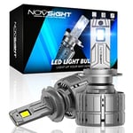 NOVSIGHT Ampoule H7 LED Voiture Anti Erreur 40000LM 6500K Blanche Puissante 200W 800% Luminosité Lampes de Phares Remplacement pour Kit de Conversion Halogène Auto Moto