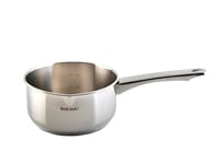 Wecook! Saucepan 14cm/1,1L, Stainless Steel Nonstick Sauce Pot for Induction, Gas and Electric Hobs, Cooking Pot with Spout and Practical Measuring Scale.