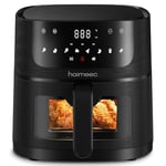 HAIMEEC Air Fryer, Friteuse 6L, 8 Programmes Intelligents pour Rôtis, Pâtisseries, Grillades, Fenêtre de Visualisation, Rappel de Secousse, Recettes, Adapté pour 4-8 Personnes-CT03