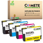 Pack 4 Cartouches d'encre Compatible avec Epson 503 XL Piment Noir Cyan Magenta Jaune