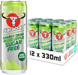 Carabao Energy Drink Sugar Free Green Apple, Can Case, Zero Sugar, Low Calorie,