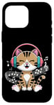 Coque pour iPhone 16 Pro Max Music Cats Musical Note Outfit For Musicians Headphone Cat